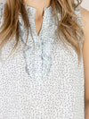 Light Blue Ditzy Floral Sleeveless Blouse
