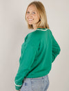 Kelly Green Blanket Stitched Sweatshirt