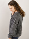 Black Mineral Washed Pocket Sweater