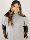 Heather Grey High Neck Sweater Vest