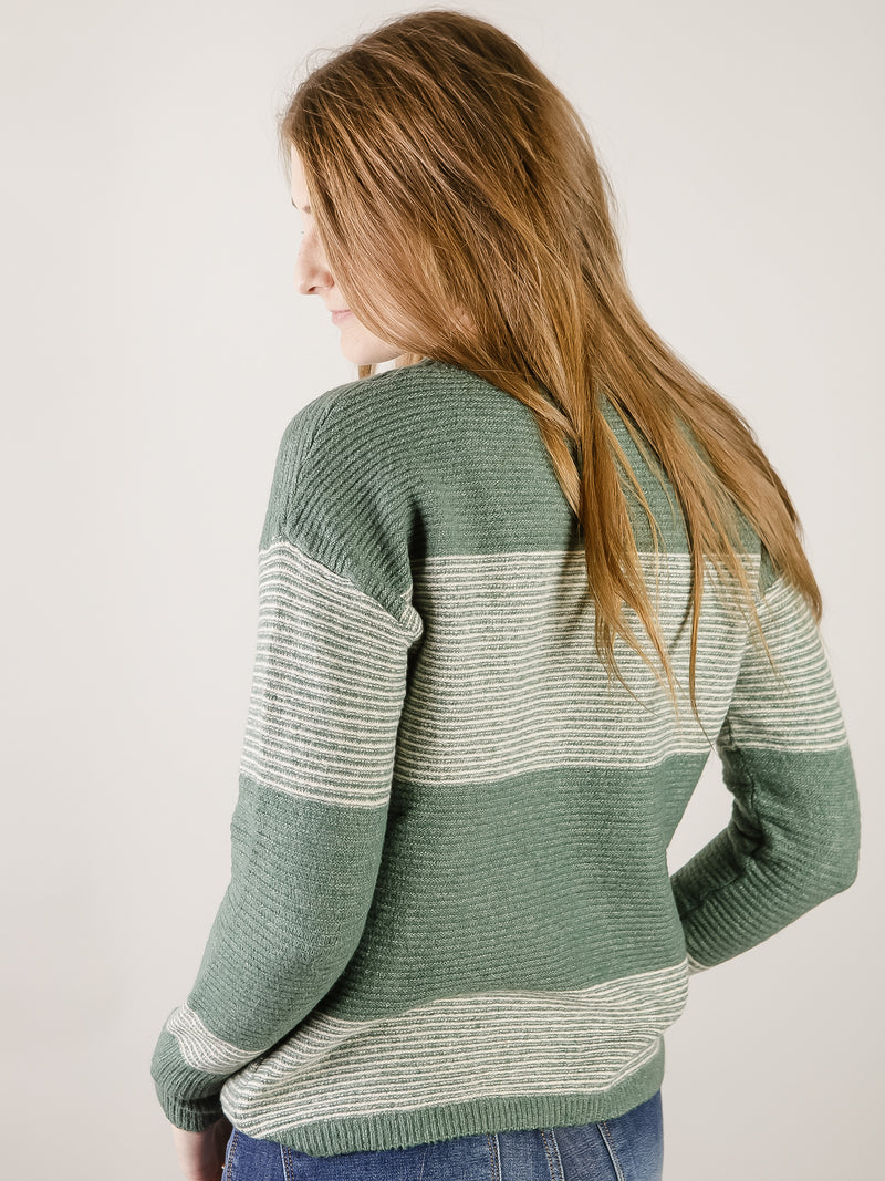 Kale Striped Crewneck Sweater