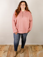 Curvy Hooded Solid Loose Fit Knit Top