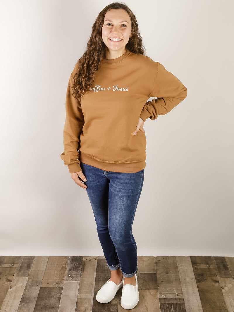 Coffee and Jesus Embroidered Sweatshirt