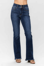 Judy Blue Frayed Hem Bootcut Jeans (Online Exclusive)