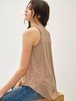 Dark Taupe Soft V-Neck Tank