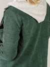 Hunter Green Corduroy Hooded Shacket