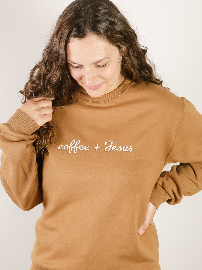 Coffee and Jesus Embroidered Sweatshirt