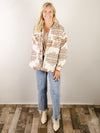 Cream with Rust Aztec Print Shacket