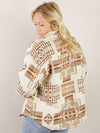 Cream with Rust Aztec Print Shacket