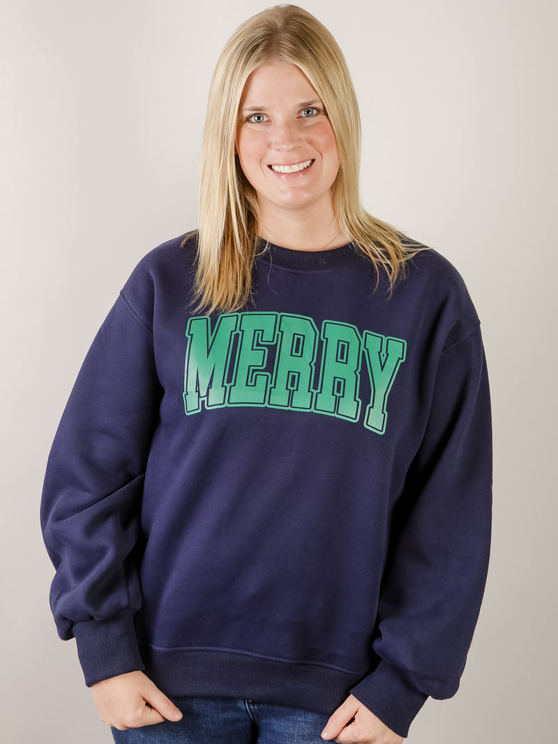 Navy Merry Sweatshirt