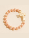 Large Cross Beaded Glass Bracelets