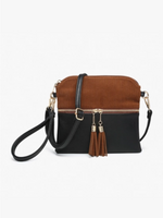 Tara Corduroy Black and Brown Crossbody