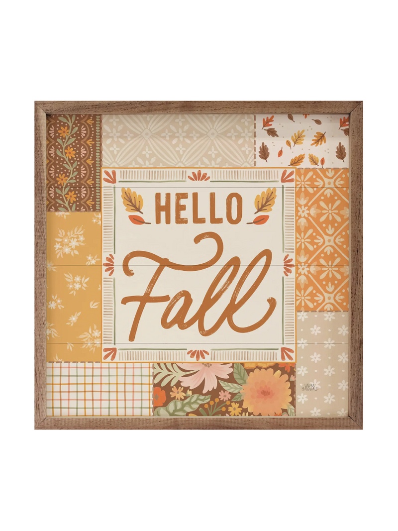 Hello Fall Sign 8 x 8