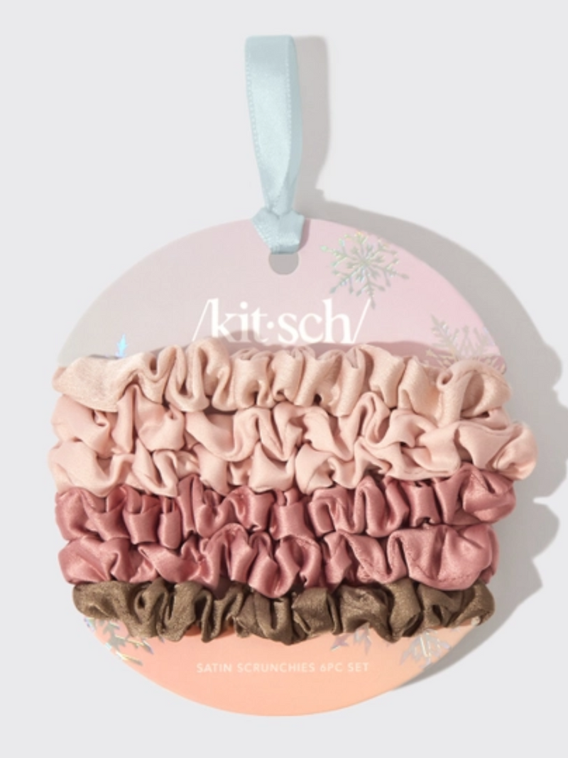 Kitsch Holiday Ultra Petite Scrunchies 6 Pc Set-Terracotta