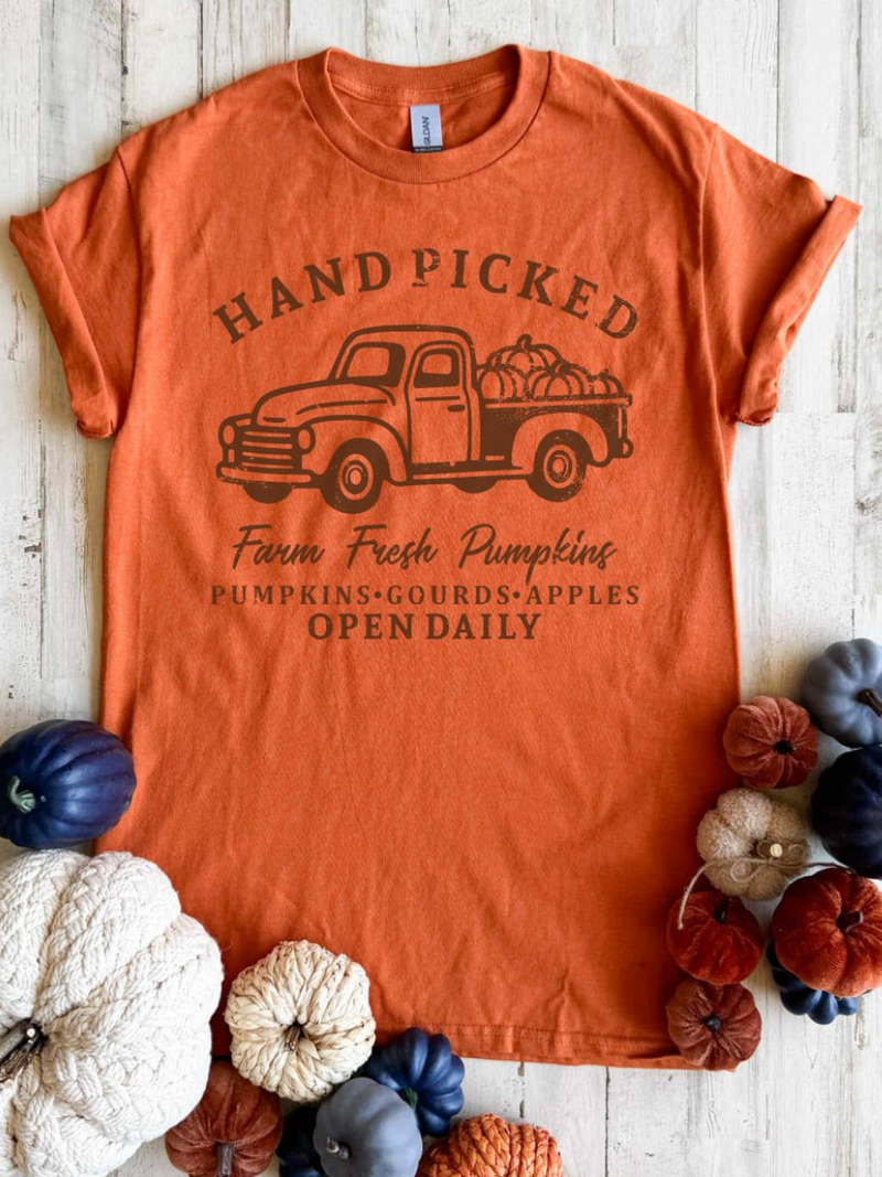 Handpicked Farm Fresh Pumpkins Graphic Tee