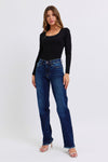 Judy Blue Raw Hem Straight Leg Jeans (Online Exclusive)