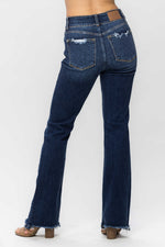 Judy Blue Frayed Hem Bootcut Jeans (Online Exclusive)