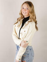 Cream Thermal Cropped Jacket