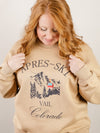 Taupe Fleece Ski Graphic Sweatshirt