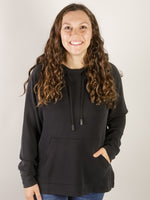 Black Long Sleeve Thin Hoodie