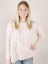 Cream Speckled Cable Knit Sweater