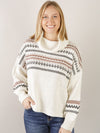 Cream Fair Isle Turtleneck Sweater