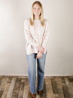 Cream Speckled Cable Knit Sweater