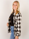 Black and White Gingham Lightweight Flannel