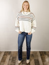 Cream Fair Isle Turtleneck Sweater