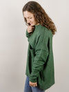 Dark Green Melange Pocket High Low Sweater