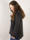 Black Long Sleeve Thin Hoodie