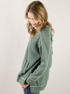 Pine with Ivory Stitching Crewneck