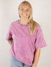 Light Plum Vintage Washed Oversized Tee