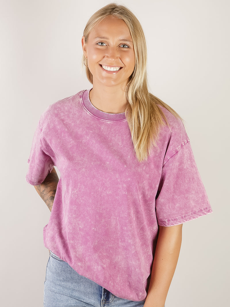 Light Plum Vintage Washed Oversized Tee