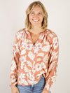 Mauve Large Floral Print Blouse