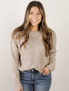 Mocha Ribbed Crewneck Sweater