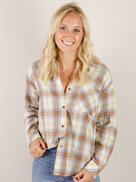 Caramel Plaid Button Down Long Sleeve