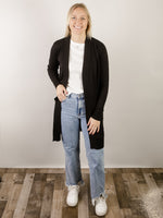 Black Long Sleeve Basic Sweater Cardigan