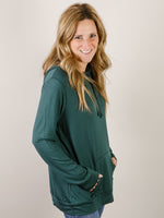 Hunter Green Knit Hooded Top