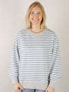 Denim and Cream Striped Long Sleeve Top