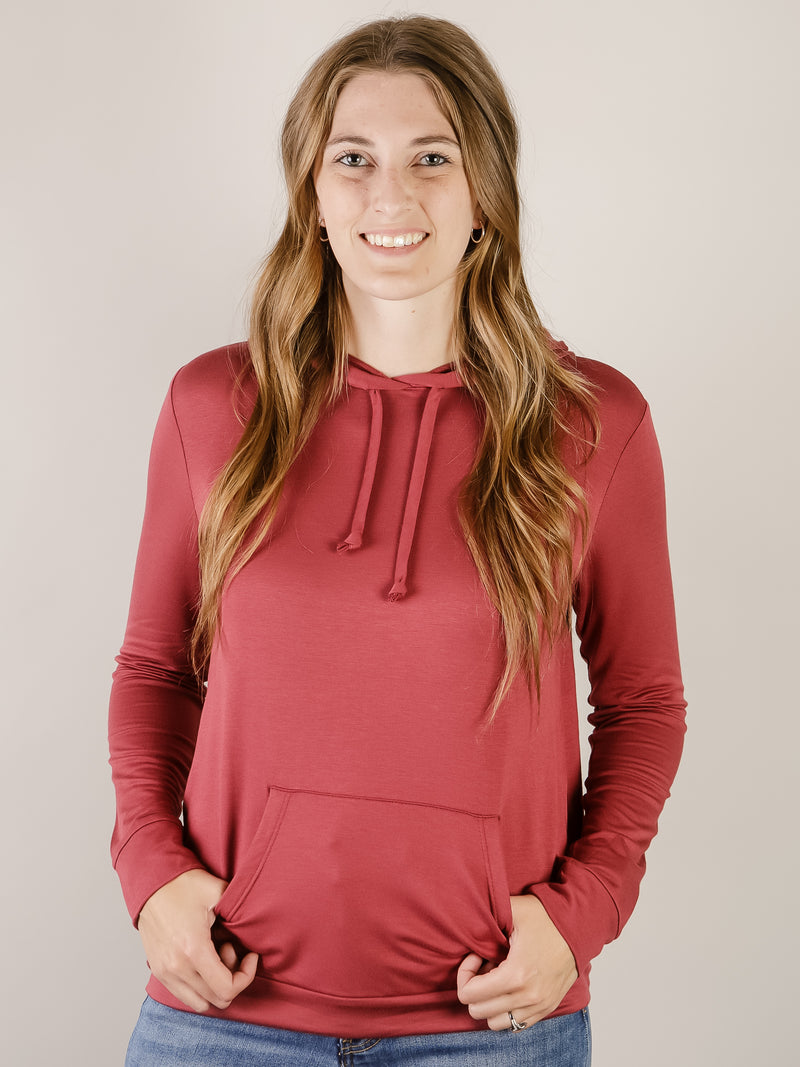 Marsala Knit Hooded Top