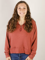 Marsala Half Zip Long Sleeve Knit