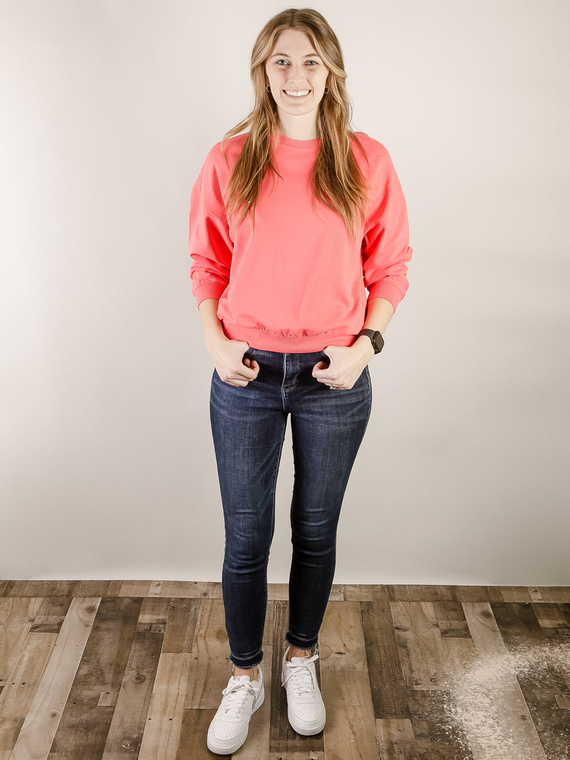 Coral French Terry Sweatshirt