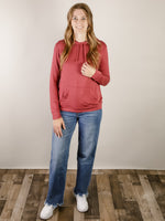 Marsala Knit Hooded Top