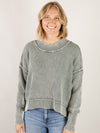 Jade Washed Ribbed Sweater