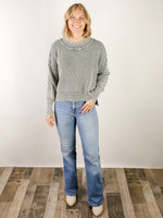 Jade Washed Ribbed Sweater