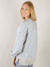 Denim and Cream Striped Long Sleeve Top