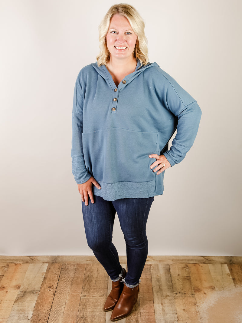 Oversized Hooded Solid Loose Fit Knit Top (Multiple Colors)