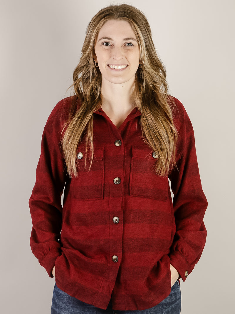 Burgundy Plaid Soft Shacket