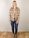 Seafoam Checkered Sweater Jacket